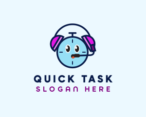 Alarm Clock Headset logo design