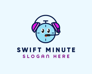 Alarm Clock Headset logo design