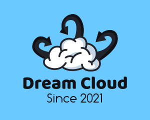 Brain Cloud Arrow logo design