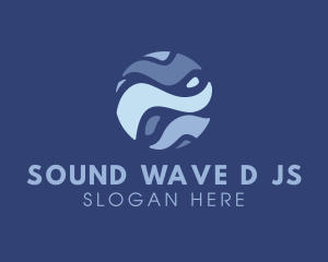 Abstract Globe Wave logo design