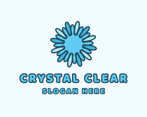 Ice Snowflake Flower logo design