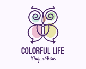 Colorful Butterfly Monoline logo design