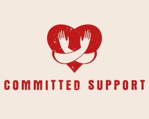 Heart Hand Support logo design