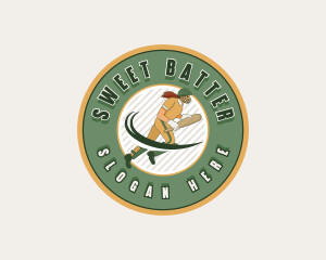 Female Cricket Batter logo design