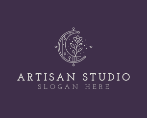 Artisanal Flower Moon logo design