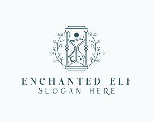 Enchanted Hourglass Wreath logo design