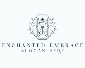 Enchanted Hourglass Wreath logo design