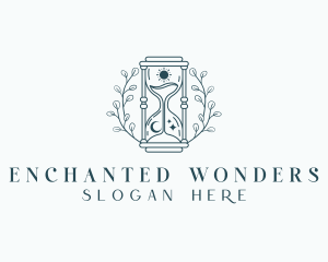 Enchanted Hourglass Wreath logo design