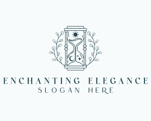 Enchanted Hourglass Wreath logo design