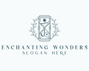 Enchanted Hourglass Wreath logo design