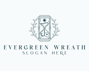 Enchanted Hourglass Wreath logo design