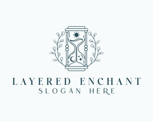 Enchanted Hourglass Wreath logo design