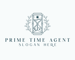 Enchanted Hourglass Wreath logo design