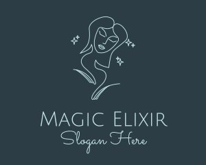 Blue Monoline Magical Woman logo design