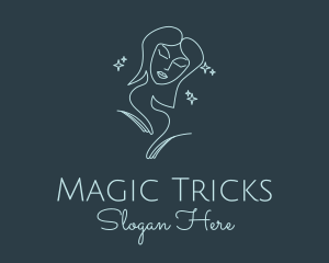 Blue Monoline Magical Woman logo design