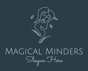 Blue Monoline Magical Woman logo design