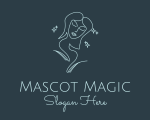 Blue Monoline Magical Woman logo design