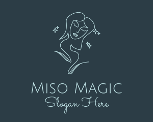 Blue Monoline Magical Woman logo design