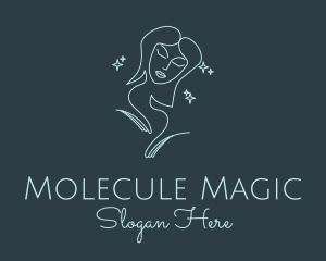 Blue Monoline Magical Woman logo design