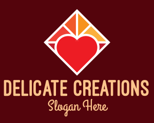 Heart Romantic Stained Glass  logo design