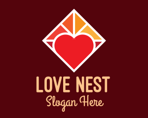 Heart Romantic Stained Glass  logo design