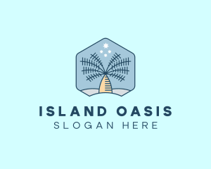 Tropical Oasis Coconut Tree logo design