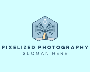 Tropical Oasis Coconut Tree logo design