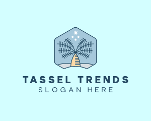 Tropical Oasis Coconut Tree logo design