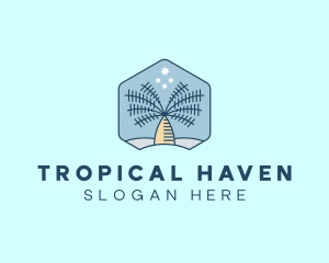 Tropical Oasis Coconut Tree logo design