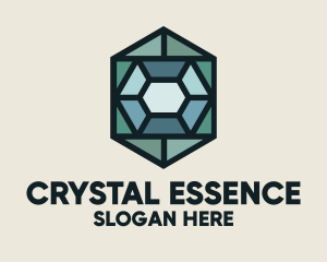 Stained Glass Blue Gemstone logo design