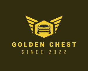 Golden Sports Car  logo design