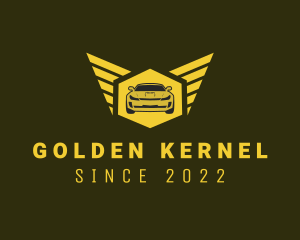 Golden Sports Car  logo design