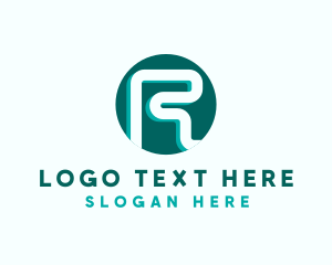 Geometric Circle Maze Letter R logo