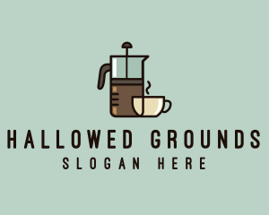 French Press Coffee logo design