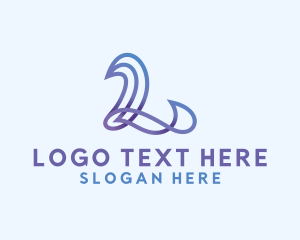 Gradient Modern Letter L logo