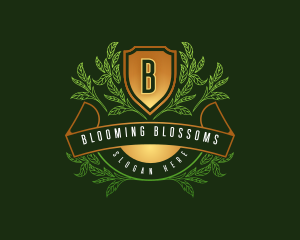 Natural Botanical Shield logo design