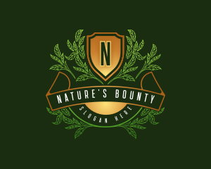 Natural Botanical Shield logo design