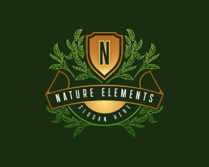 Natural Botanical Shield logo design