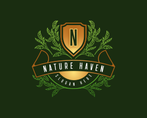 Natural Botanical Shield logo design