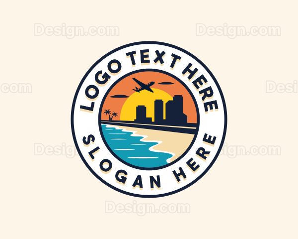 Beach Travel Vacation Logo