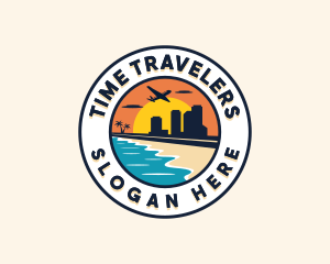 Beach Travel Vacation logo design