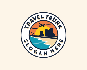 Beach Travel Vacation logo design