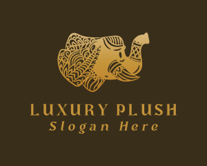 Gold Elephant Mandala logo design