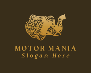 Gold Elephant Mandala logo design