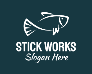 Carp Fishing Sketch logo design