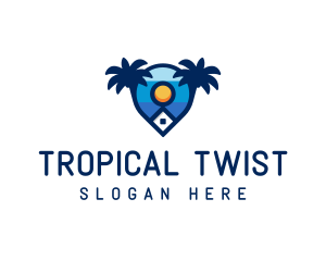 Tropical Destination Vacation logo design