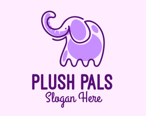 Purple Elephant Monoline logo design