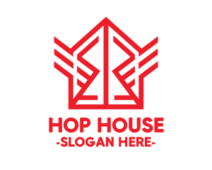 Red Winged House logo design