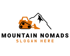 Crawler Loader Mountain logo design