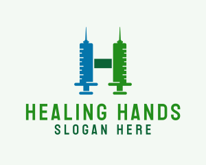 Vaccination Medical Letter H logo design